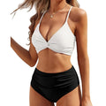 Women's high waist twist bag strap bikini bottom in polyester, available in six colours, sizes S to XXL