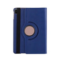iPad rotating protective sleeve in imitation leather clamshell case showing multiple colour options