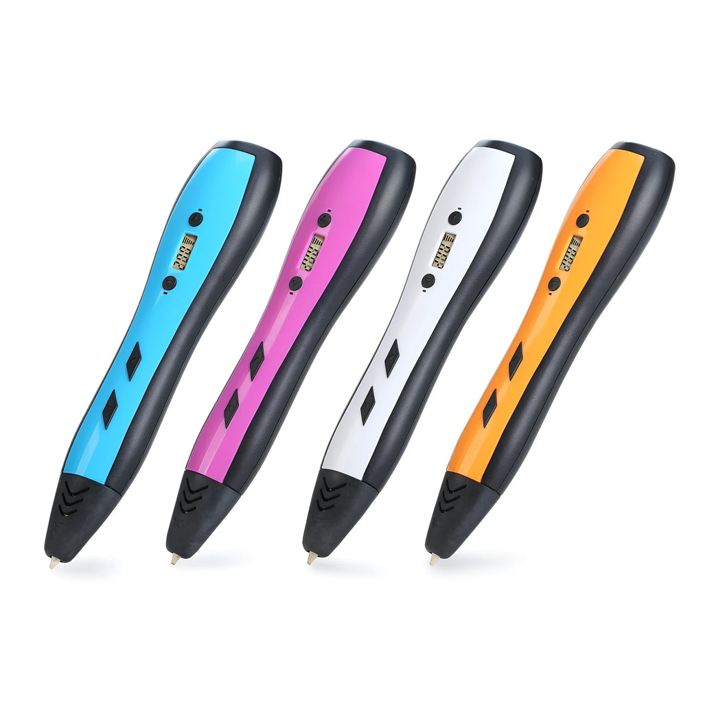 3D printing pen for children in blue, orange, purple or white with LCD screen and ceramic 0.7mm nozzle