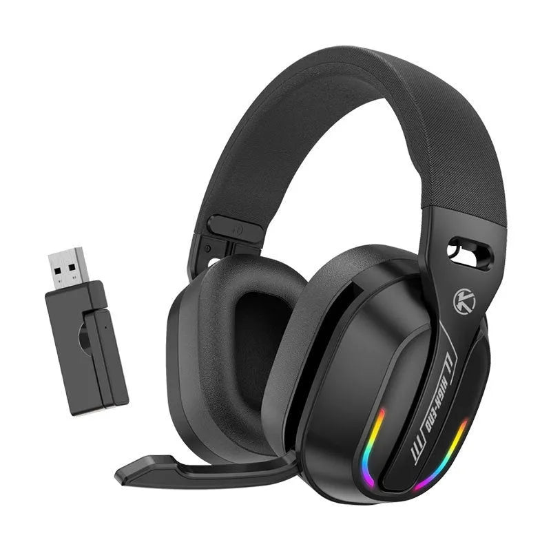 Black ANC three-mode low latency wireless headset with over-ear design and ABS construction for e-sports gaming