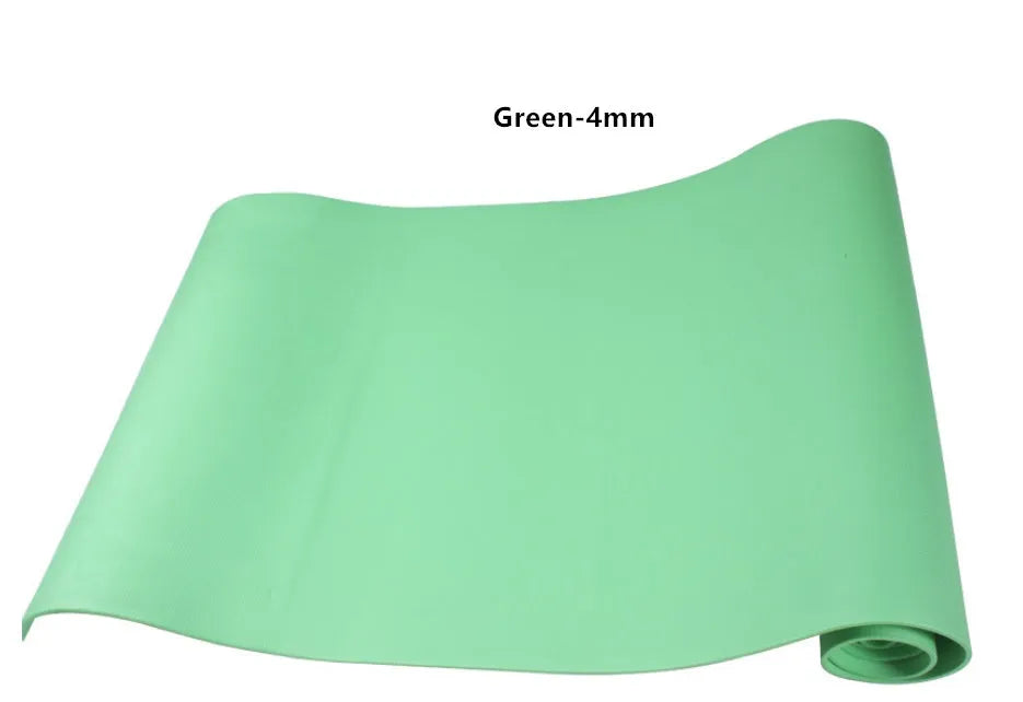 Super soft EVA yoga mat in red colour showing 4mm and 6mm thickness options for fitness exercises
