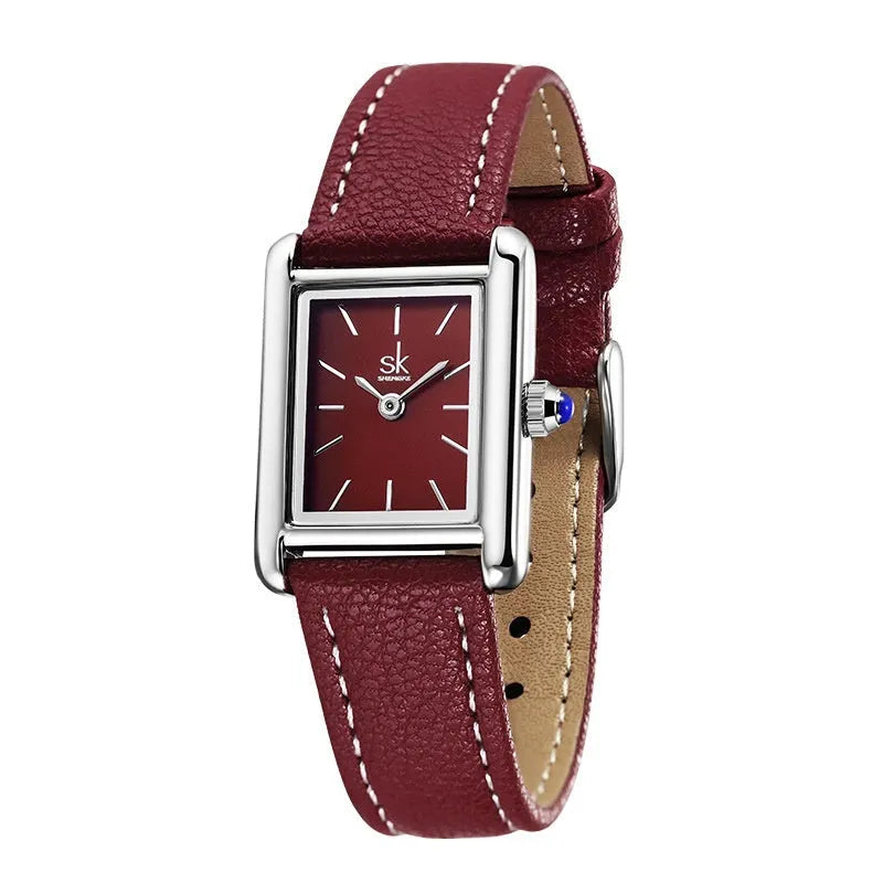 Retro square quartz watch for women, 7.5mm thin, waterproof, in colour 11K0214L01SK