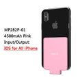 Slim 4500mAh back clip power bank in black, white, blue, pink, or red for iPhone Android Type-C charging