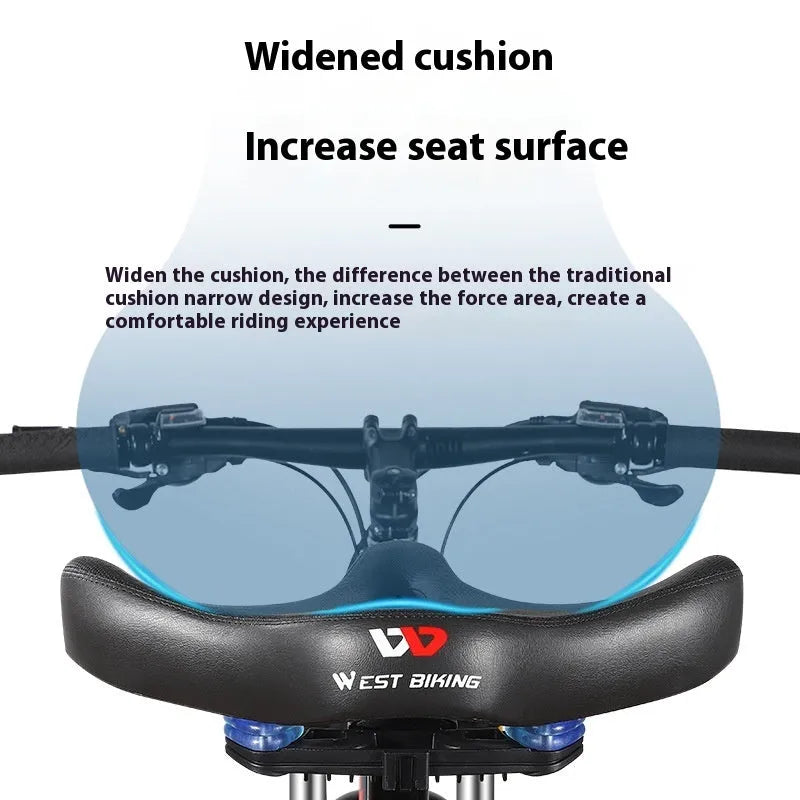 Black bicycle seat cushion with leather cover and polyurethane foam padding