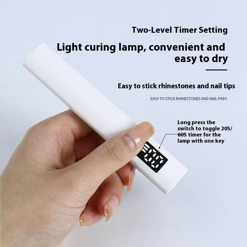 Hot Lamp handheld in-line LED nail lamp digital display rechargeable white pink colour