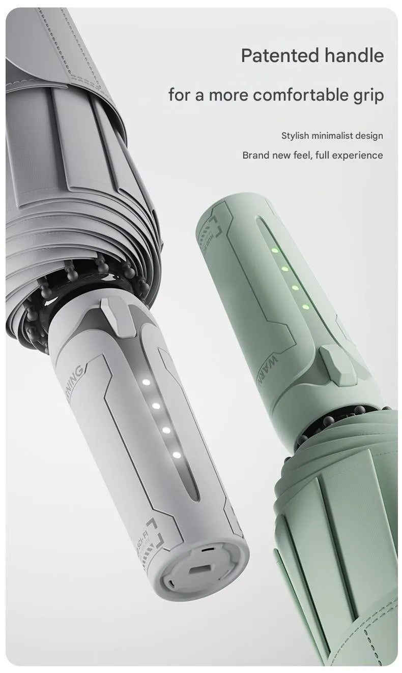 Oversized automatic folding umbrella in black, blue, grey, green, pink or white for heavy rain and sun protection