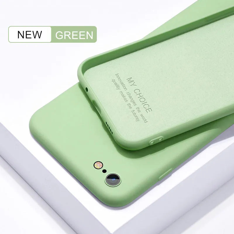 Silicone iPhone case in seven solid colours compatible with iPhone 6 to 11 Pro Max models