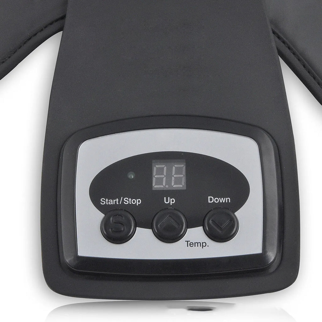 Infrared knee and shoulder massager unit with adjustable temperature control and separate pads.