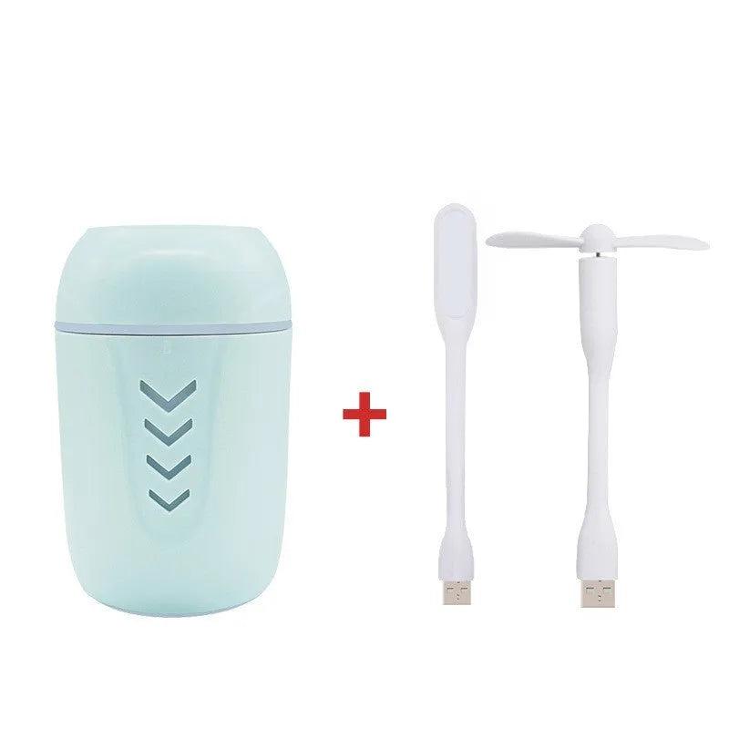 X3 portable car humidifier in blue colour with columnar shape and 200ml tank capacity