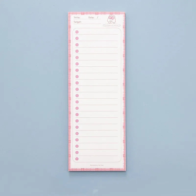 Cartoon student notepad with plastic note box in colourful striped and animal designs measuring 90x248mm