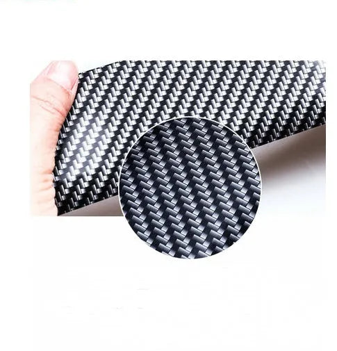 Universal carbon fibre pattern car door threshold and bumper protector strip, 1 metre length, 3.0 cm to 7.0 cm widths