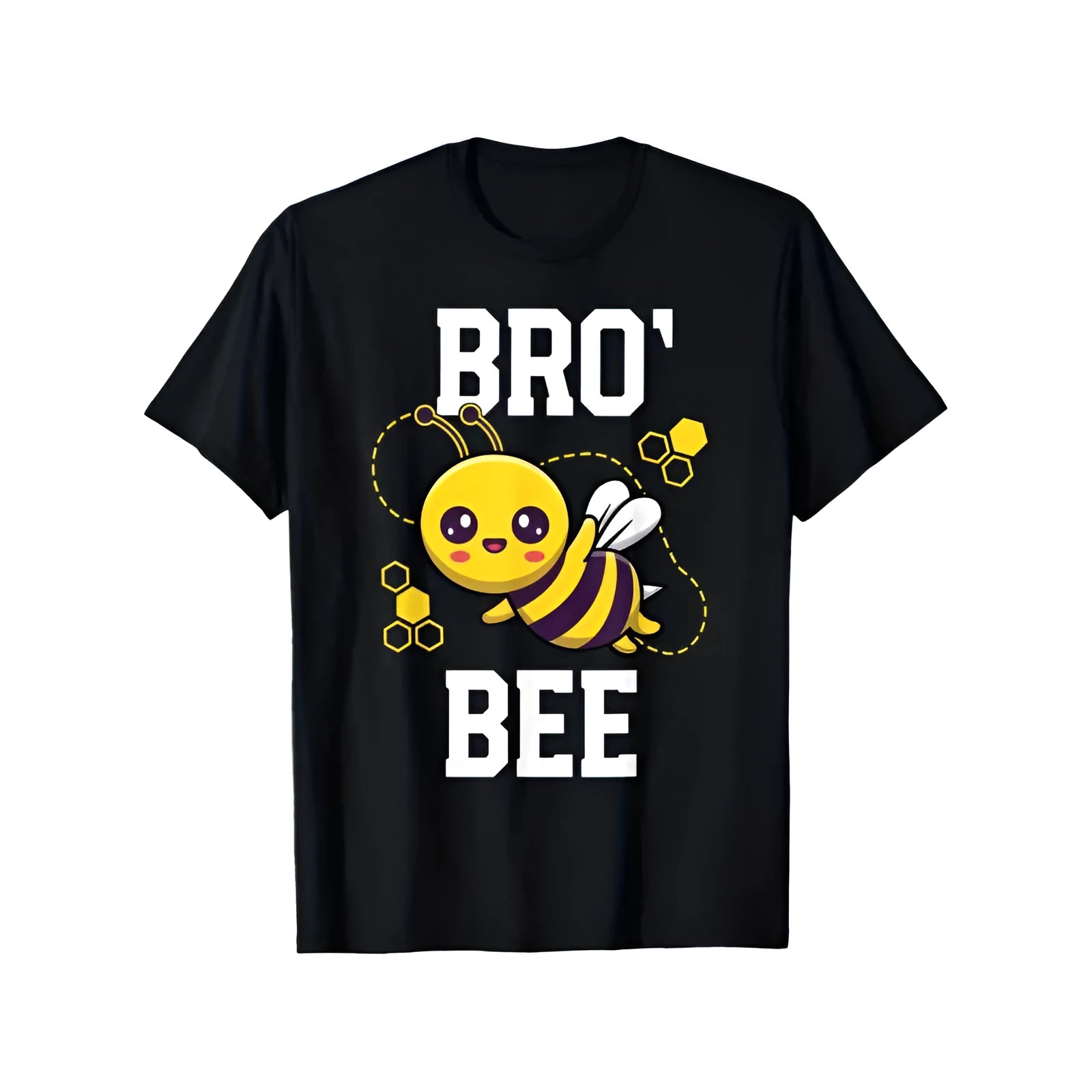 Black cotton cartoon short sleeve T-shirt for children, height options 100-170cm