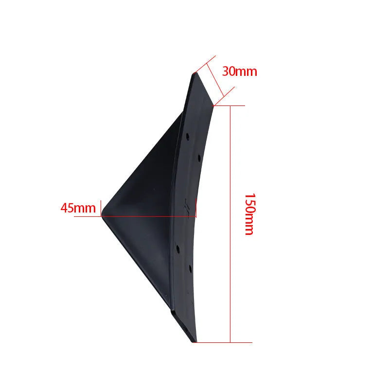Black carbon fibre ABS triangle rear spoiler for General Motors vehicles with mounting hardware