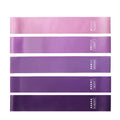Purple five pack TPE resistance bands set of 5 with variable resistance levels from 5 to 40 lb for home fitness