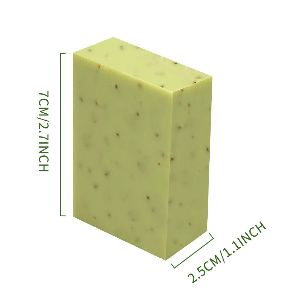 Handmade essential oil soap bar with frosted texture in 100g size for bathing and hand washing