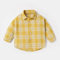 Men's cotton lattice shirt in khaki colour with long sleeves and casual styling
