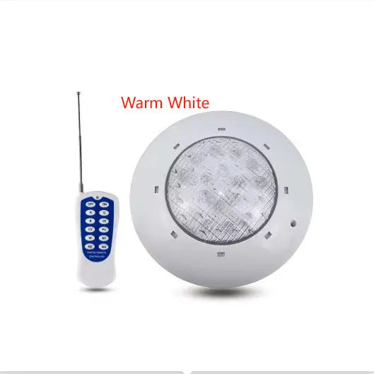Round IP68 underwater wall-mounted lamp, 280mm diameter, 70mm thick, plastic shell, AC12V, warm white or RGB pool light