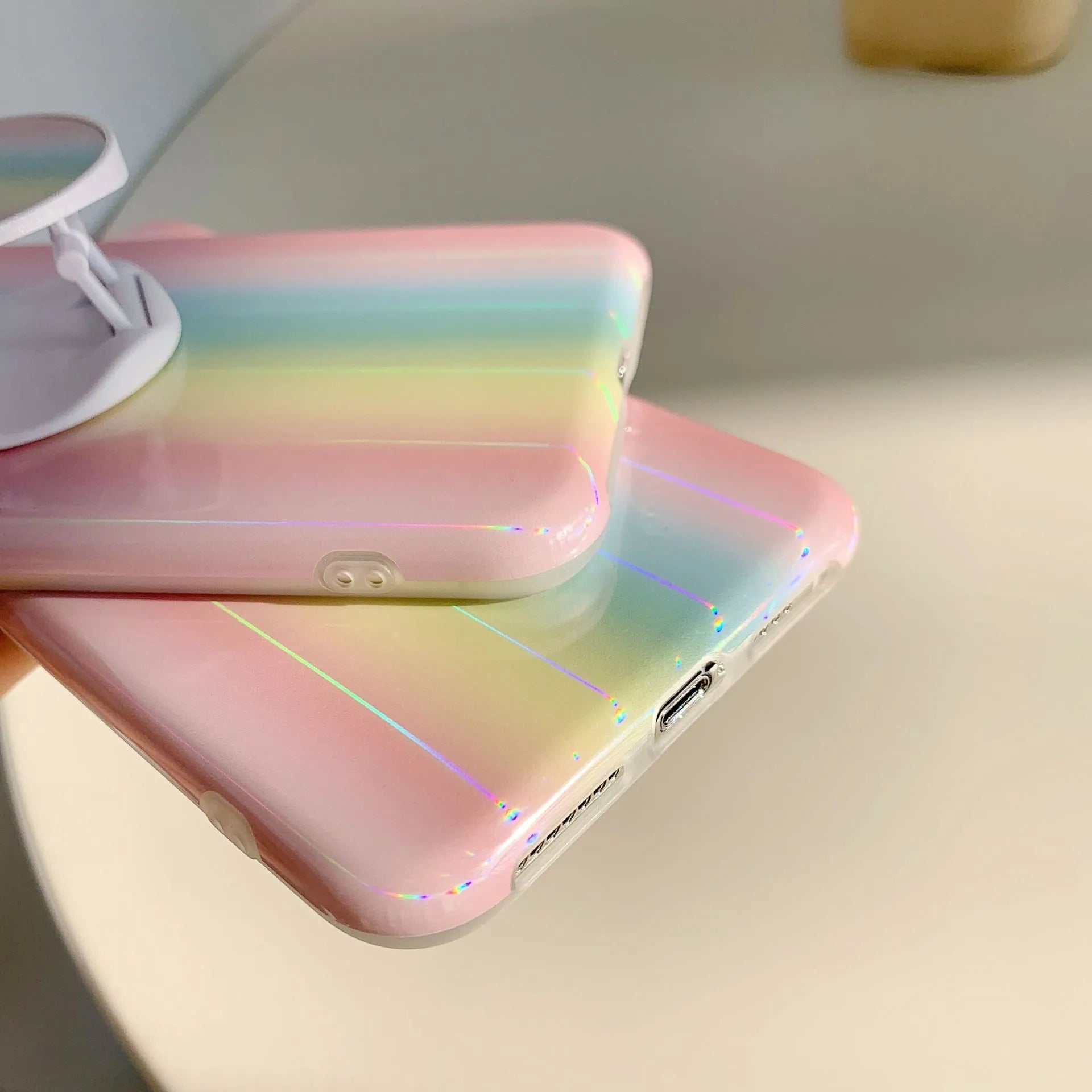 Rainbow laser iridescent phone case back cover for iPhone model