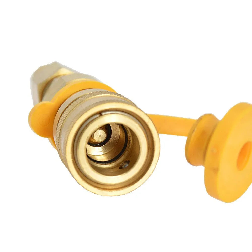 Gold brass gas propane charging connector with 3/8 American standard threads