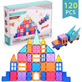 Magnetic tiles building blocks ABS plastic construction toy in 48 to 120 piece sets for children over 3 years