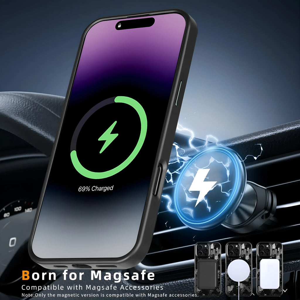 Carbon fibre metal frame forged pattern phone case in black frame blue gold magnetic variant for iPhone