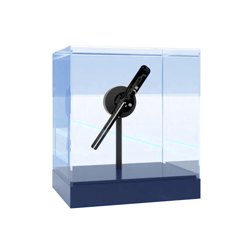 Holographic 3D fan screen desktop decoration with remote control, displaying floating holographic image