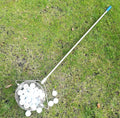 Stainless steel golf ball picker tool with metallic finish for retrieving balls from water hazards