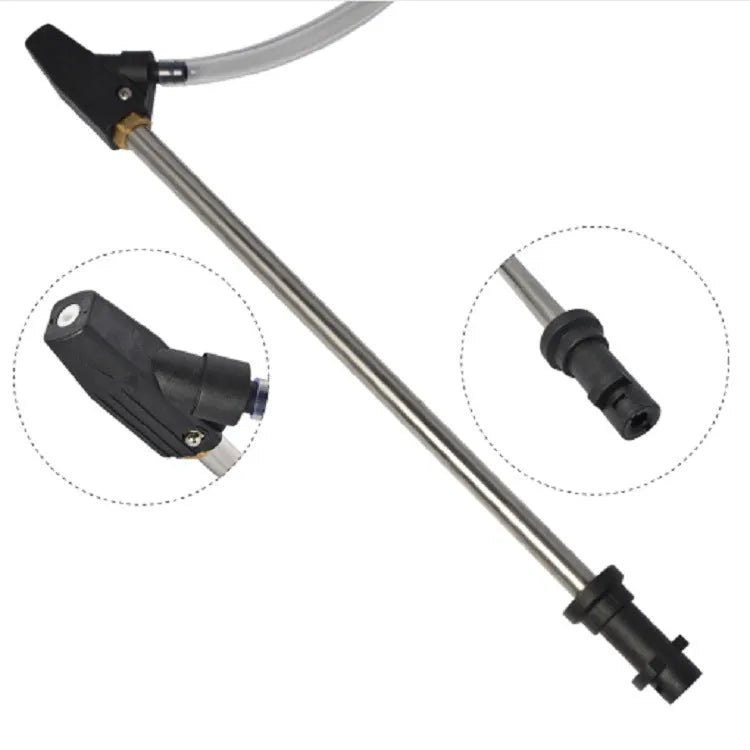 Ceramic sand blasting nozzle with stainless steel handle for Karcher pressure washers.