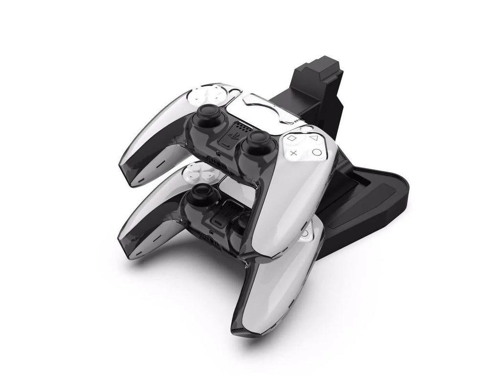 PS5 Handle Charger with turn light for PlayStation 5 controller in black ABS plastic