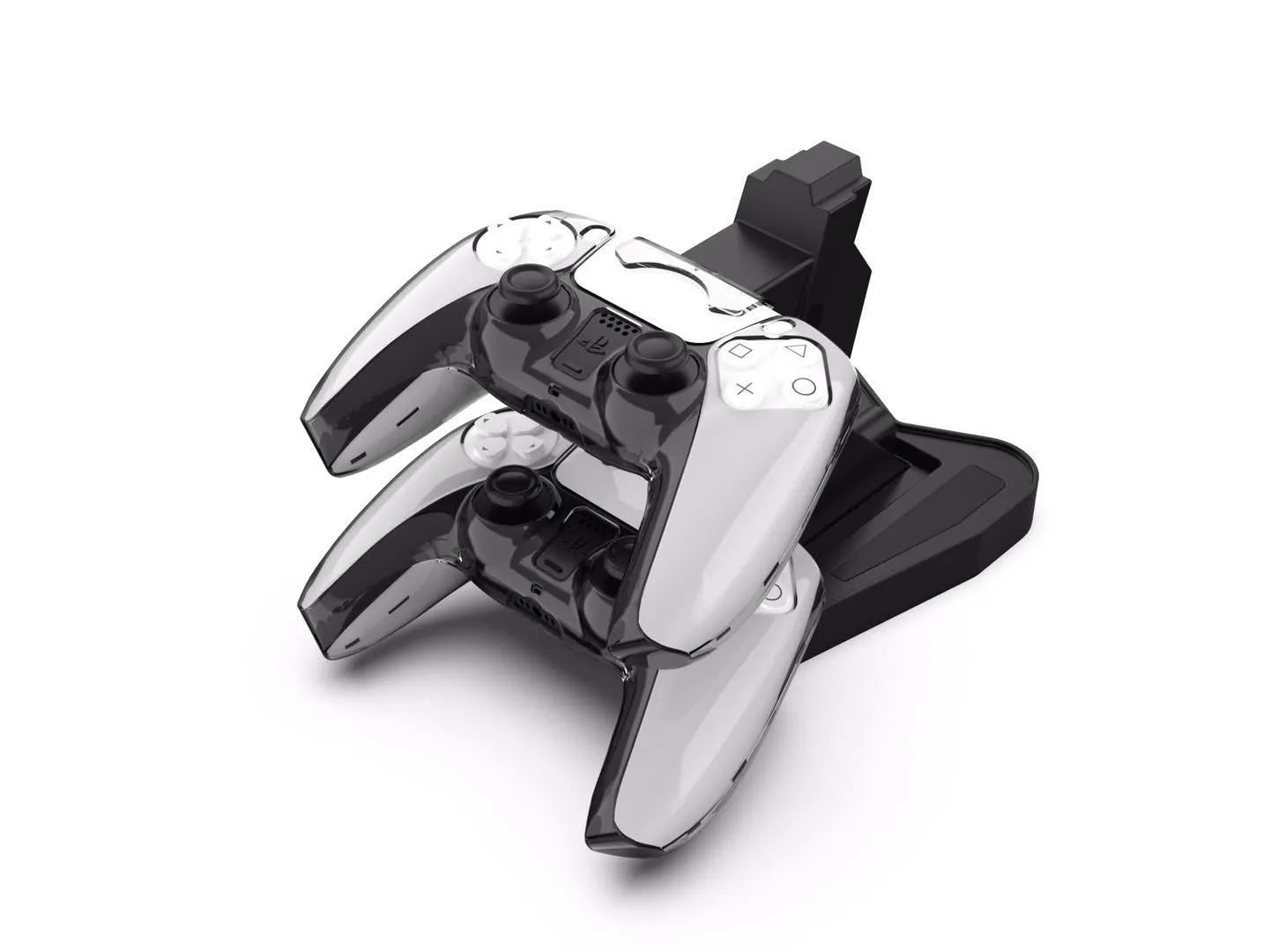 PS5 Handle Charger with turn light for PlayStation 5 controller in black ABS plastic
