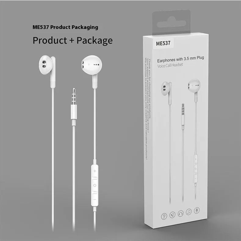 Creative semi in ear 3.5mm wired earphones with microphone and ABS housing in white