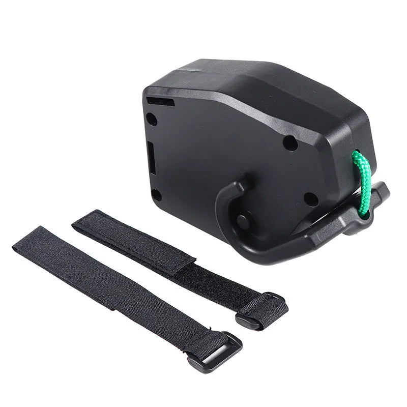 Black plastic trailer rope for connecting child trailers to mountain bikes