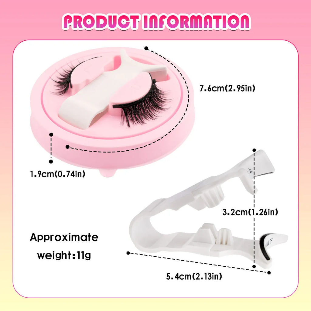 Reusable waterproof false eyelashes set with glue-free band in styles LZ03, LZ04, LZ05, LZ08, LZ14.