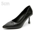 Solid colour pointed toe stiletto heel with artificial leather upper and rubber sole, sizes 30 to 44, 5cm or 7cm heel