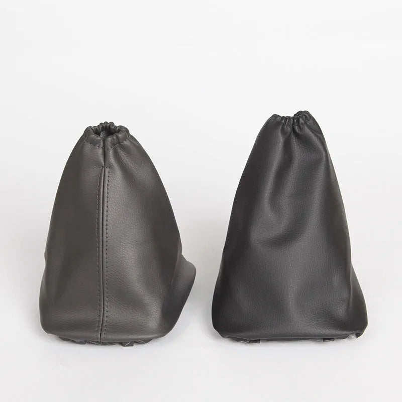 Black leather shift lever cover for Toyota Corolla cars measuring 15.2 by 12.9 cm