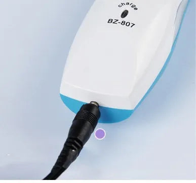 Rechargeable pet hair clipper BZ-807 with four limit combs, stainless steel blade, in blue colour