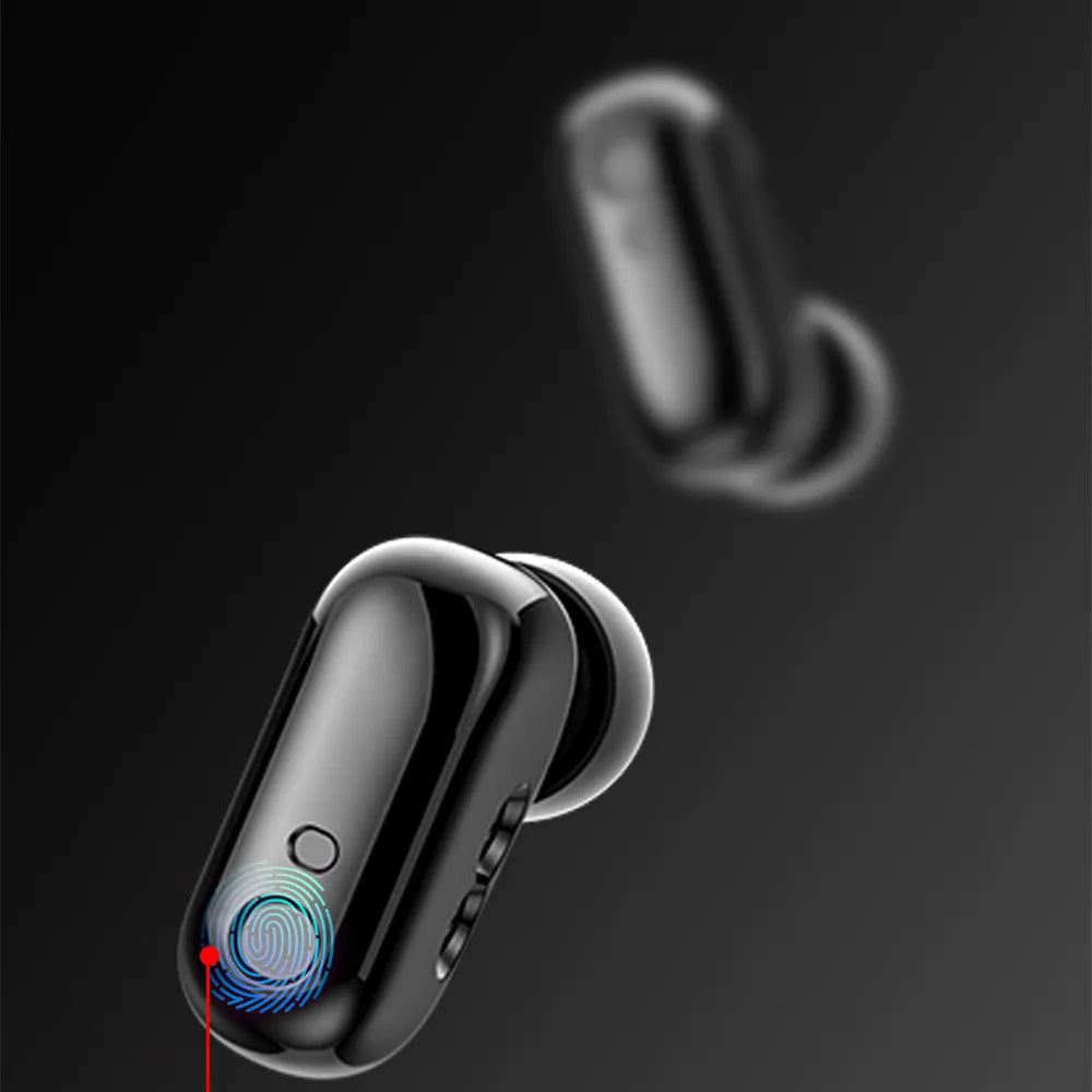 Black X7 smartwatch with integrated TWS earphones on a wrist, showing its 1.32-inch touchscreen and zinc alloy case.