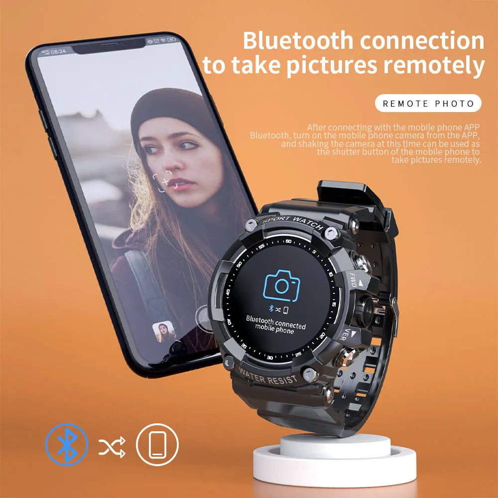 ATTACK 3 IP67 waterproof smart Bluetooth sports watch with round colour screen and TPU strap
