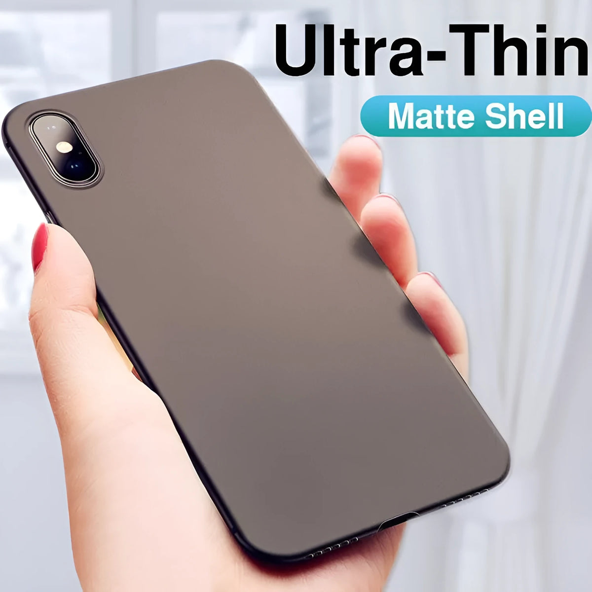 Ultra-thin PP phone case back cover for iPhone in Black, Grey, and White