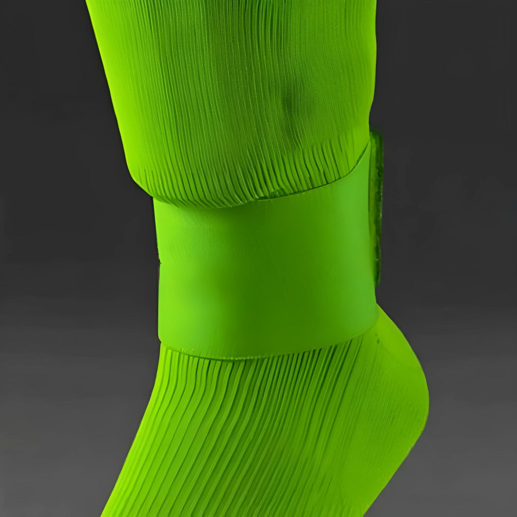 Football shin guard magic tape belt in red, blue, black or white colours, 250x65mm rubber construction