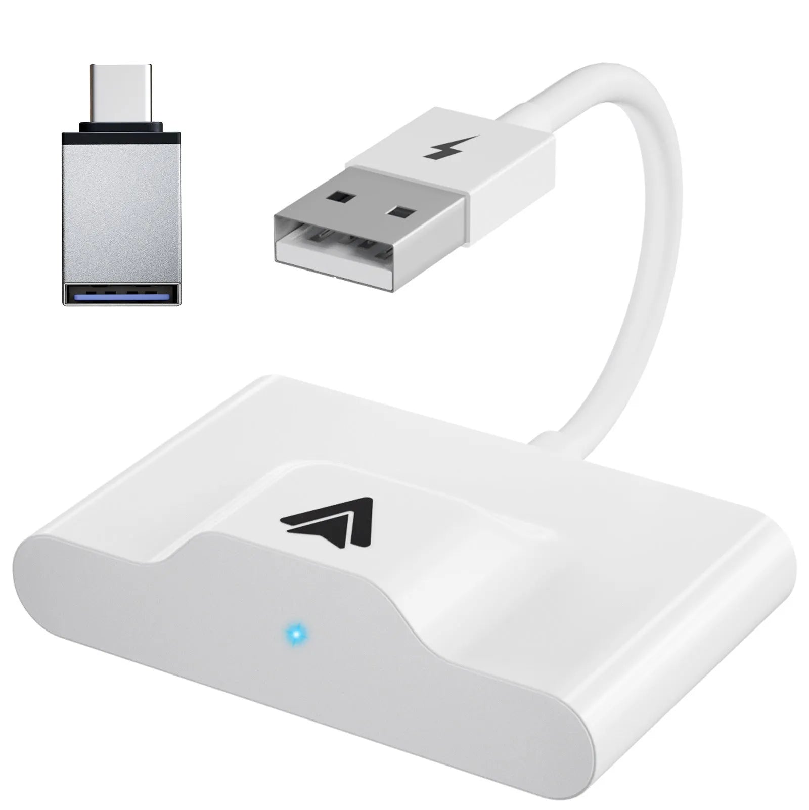 Car wired to wireless Android system adaptor for Android Auto conversion in black and white colour options