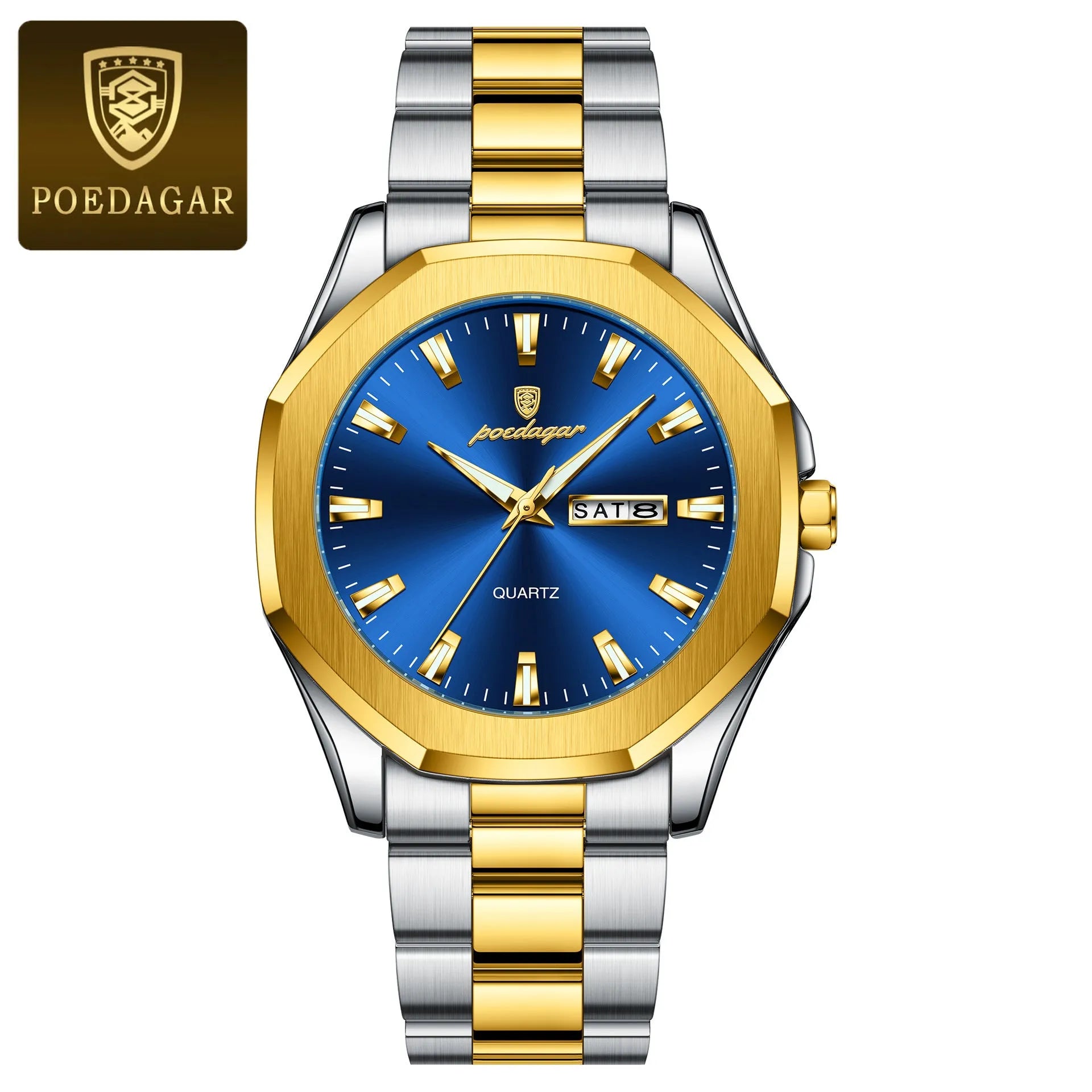 Men's thin steel quartz watch with a business-style case and bracelet on a wrist.