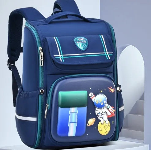 Children's cartoon backpack with animal patterns, Oxford cloth construction, and airpillow burden-reducing straps
