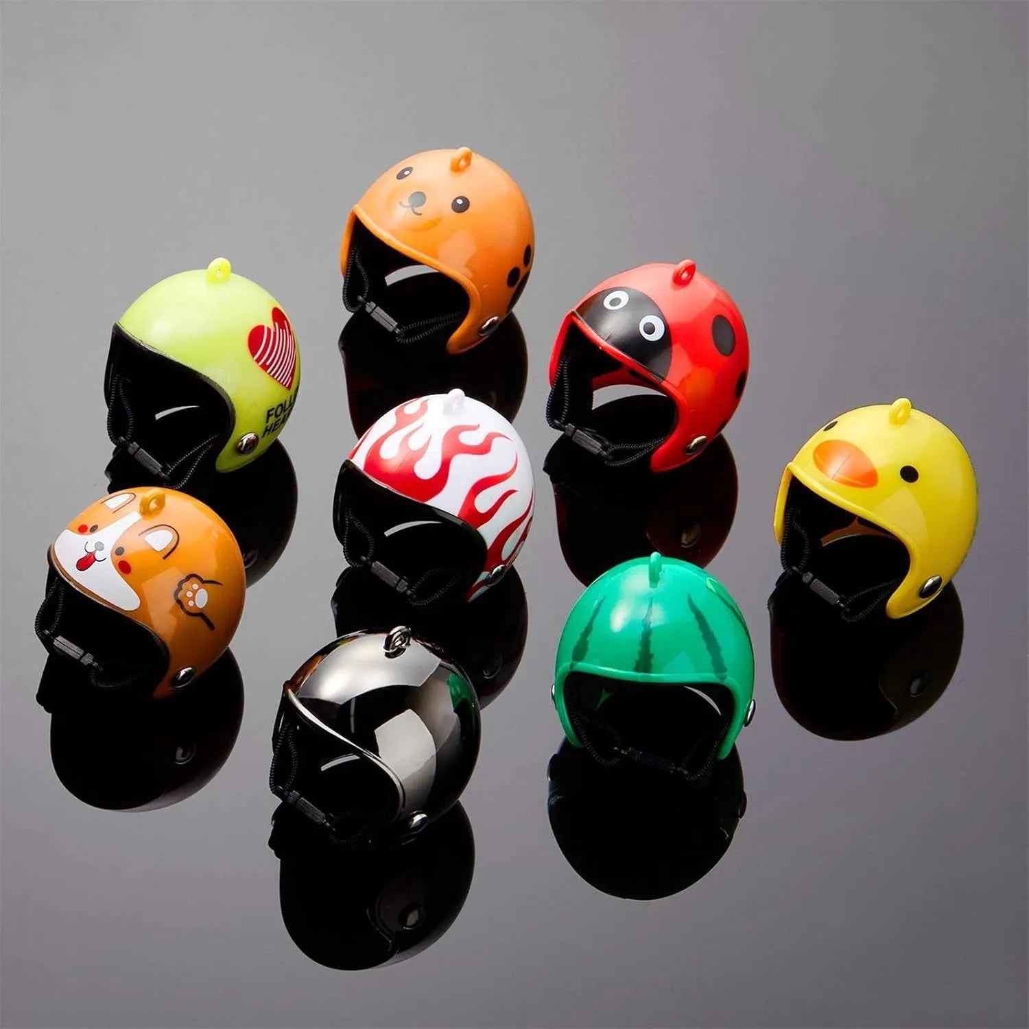 Small pet safety helmet for chickens and birds with adjustable elastic straps