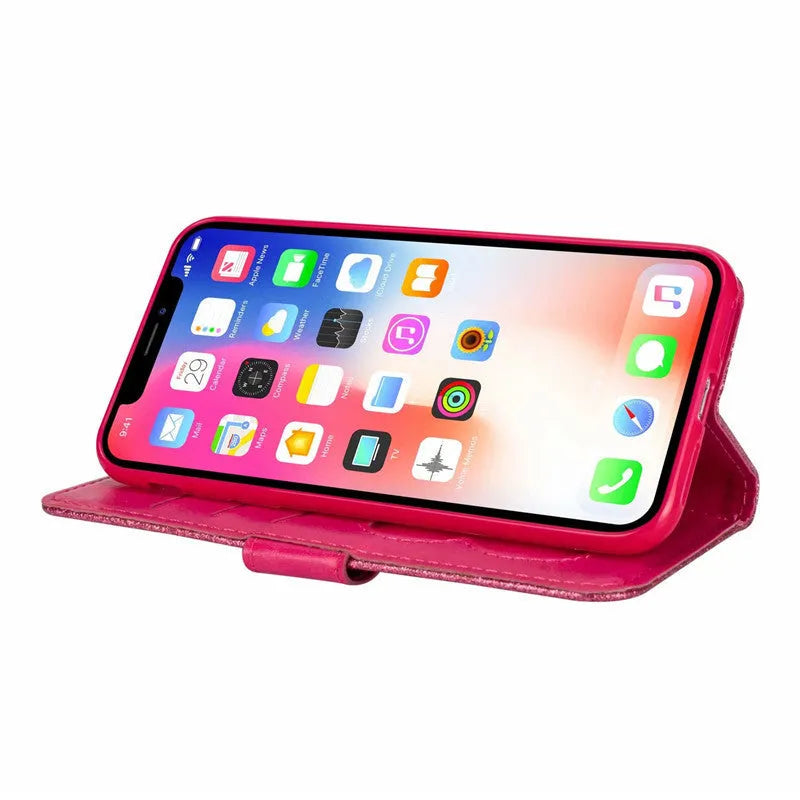 Zipper phone case with detachable wrist strap in multiple colour options for iPhone