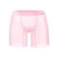 Men's seamless sports boxer shorts in orange colour with low waist design and quick-drying nylon fabric