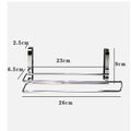 Silver stainless steel cabinet door towel rack measuring 26cm wide for roll paper storage