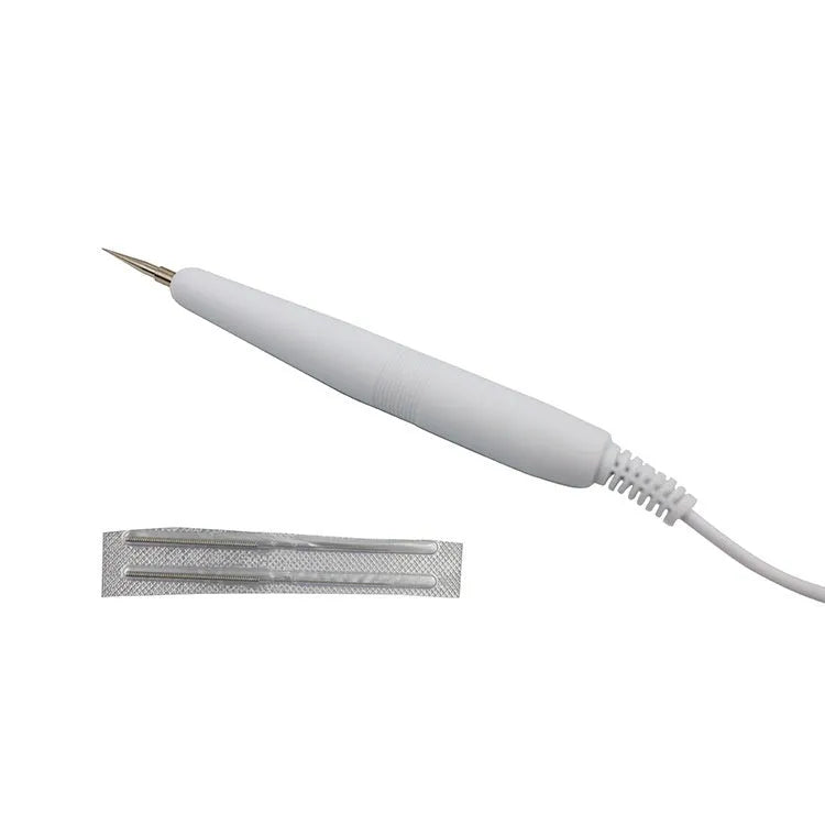 Professional white electronic beauty instrument for spot and mole removal with adjustable power settings