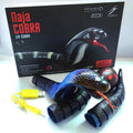 USB rechargeable automatic electronic snake cat toy with segmented plastic body on floor.