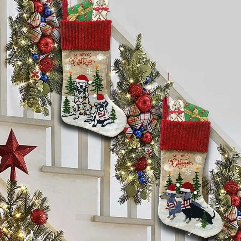 46cm cloth Christmas pendant with pet sock patterns in pastoral or American style
